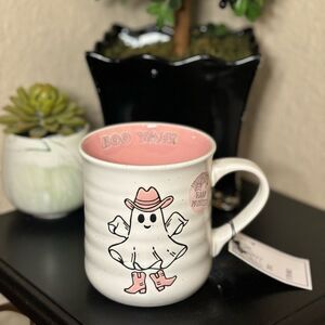 NEW Cobweb and Cauldrons Pink Cowgirl Ghost Mug